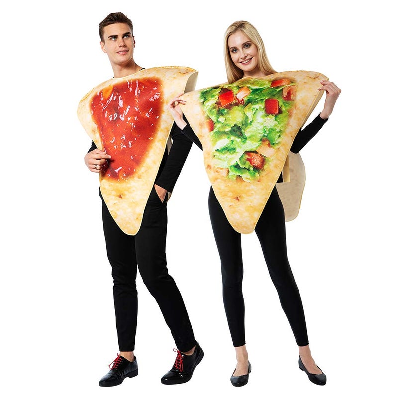 ReneeCho Couple Halloween Costume Adult Nacho Tortilla Chips Mens Womens Food Mascot Match Outfit Onesie - Image 3